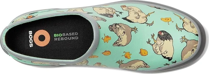 Bogs Patch Clog Chickens Women's Rain Boots Aqua : 6 M, Textile - Image 2