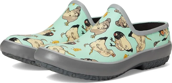 Bogs Patch Clog Chickens Women's Rain Boots Aqua : 6 M, Textile