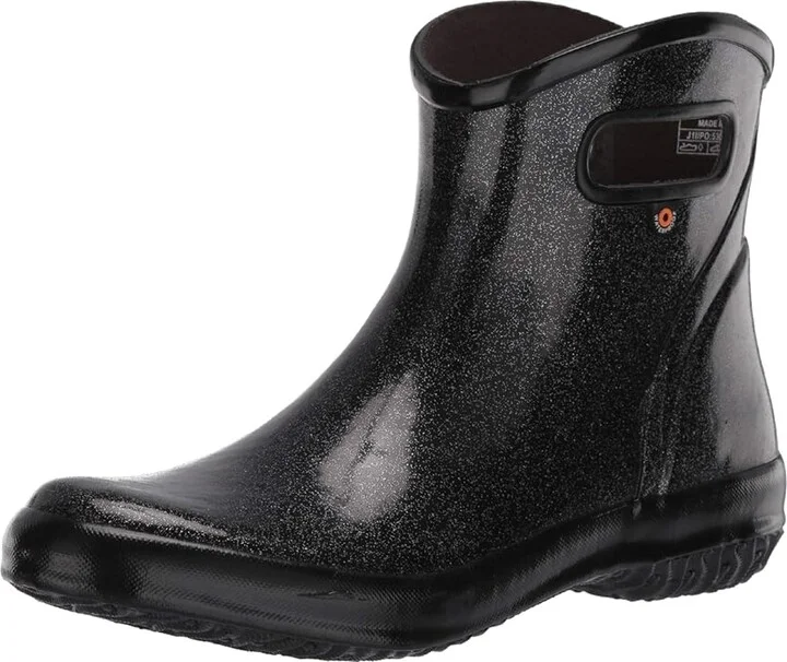 Bogs Rain Boots Ankle Glitter Women's Shoes Black : 6 B - Medium, Rubber - Image 2
