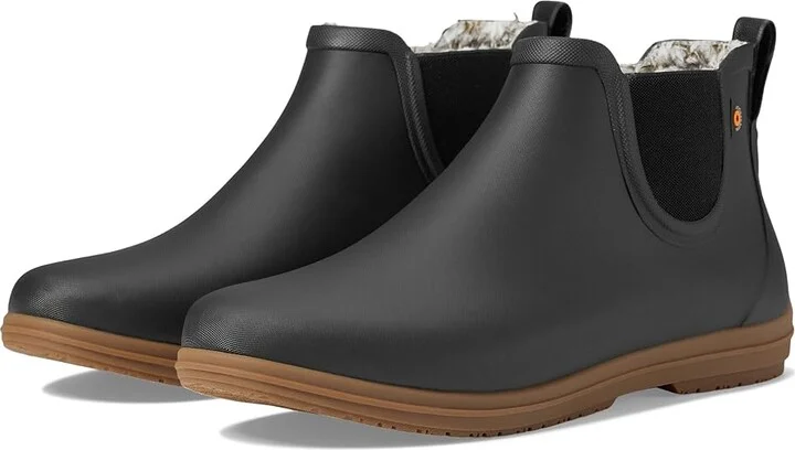Bogs Sweetpea II Chelsea Plush Women's Rain Boots Black : 6 M, Rubber