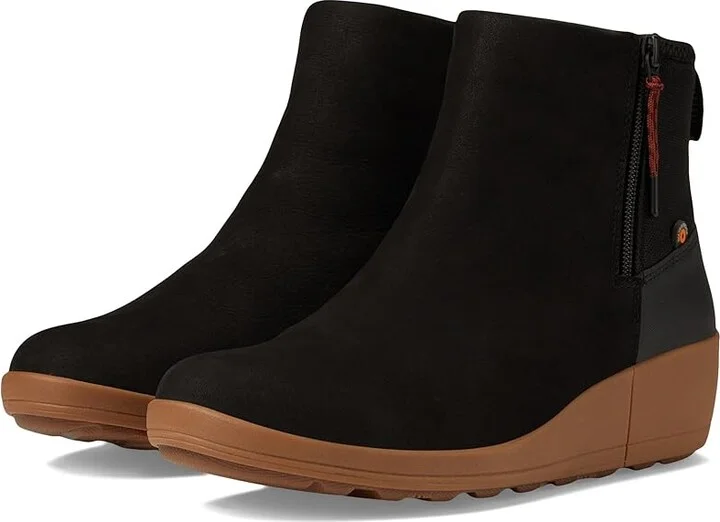 Bogs Vista Rugged Zip Women's Shoes Black : 6 B - Medium, Leather/Textile
