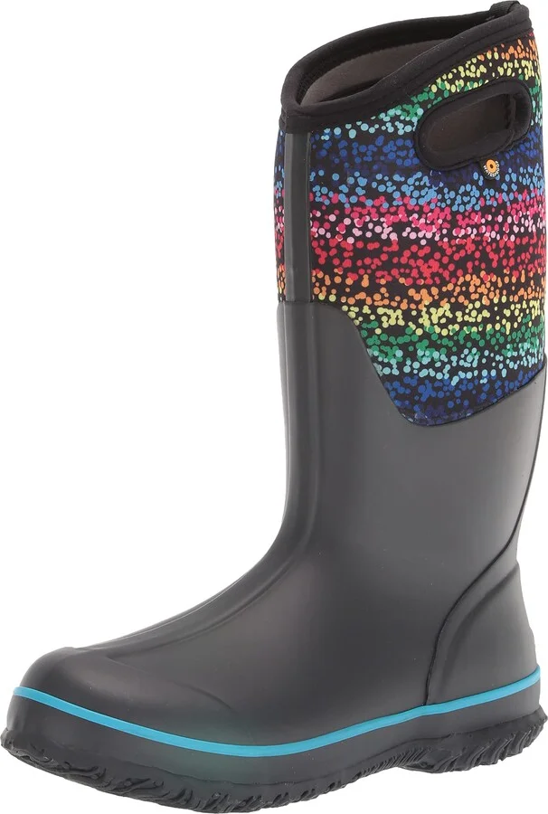 Rainbow Dots Print - Black