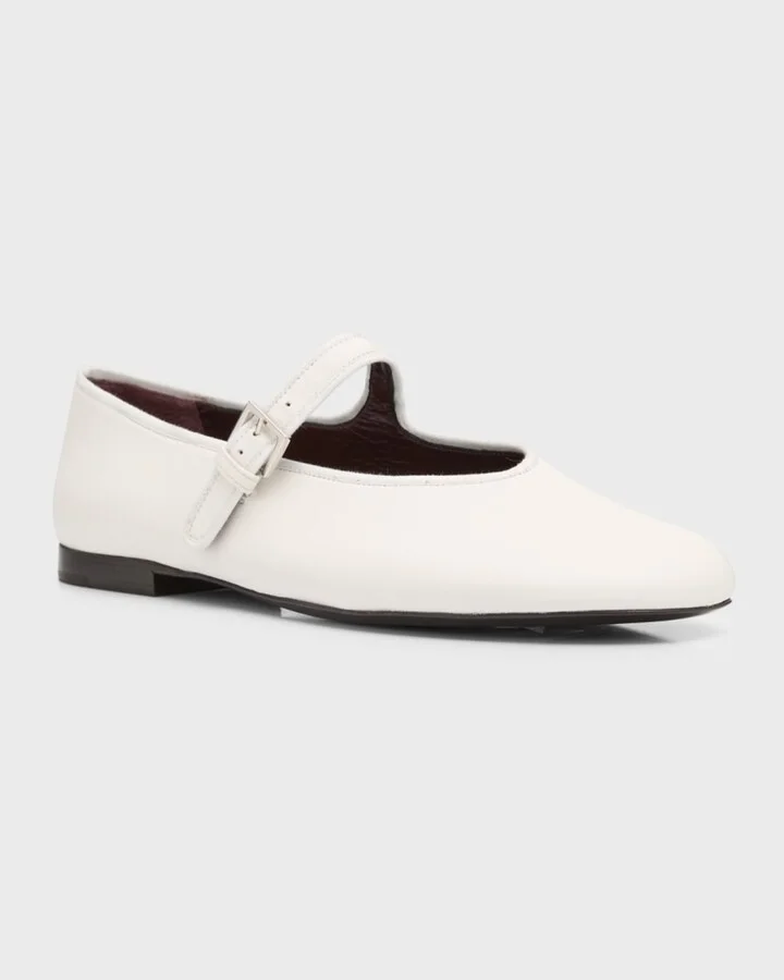 Boheme Leather Mary Jane Ballerina Flats - Image 4