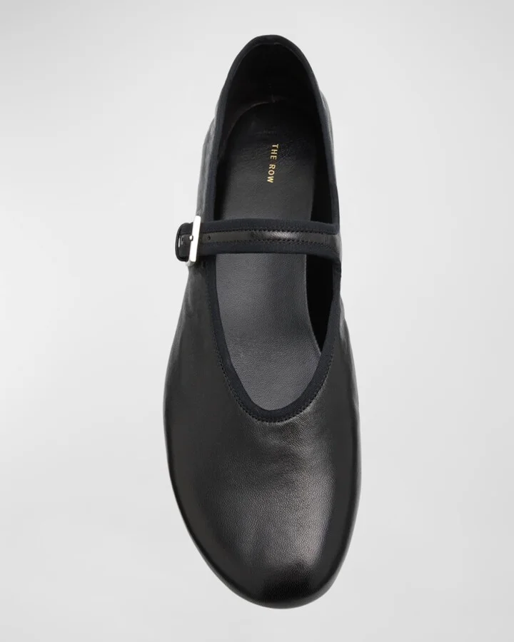Boheme Leather Mary Jane Ballerina Flats - Image 11