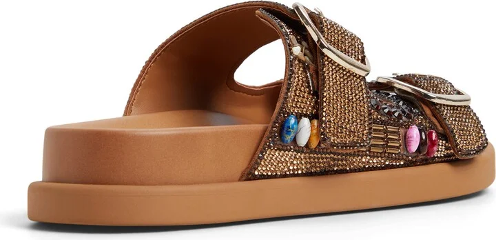 Bohochic Beaded Metallic Two-Strap Sandal - Image 3