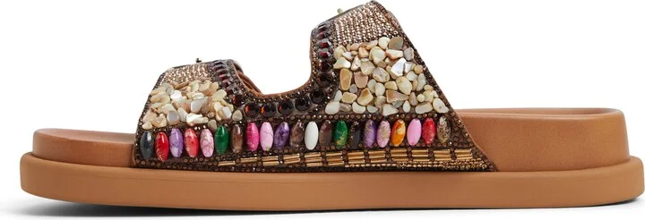 Bohochic Beaded Metallic Two-Strap Sandal - Image 8