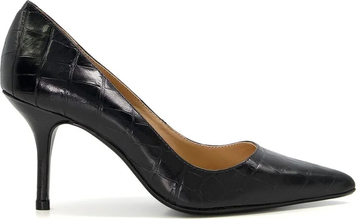 Bold Croc Embossed Pointed Toe Pump - Image 9