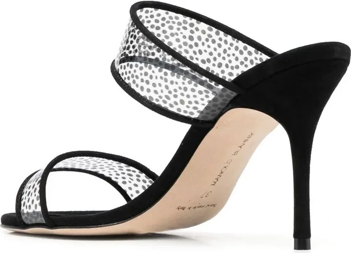 Bold Polka-Dot Print Sandals - Image 3