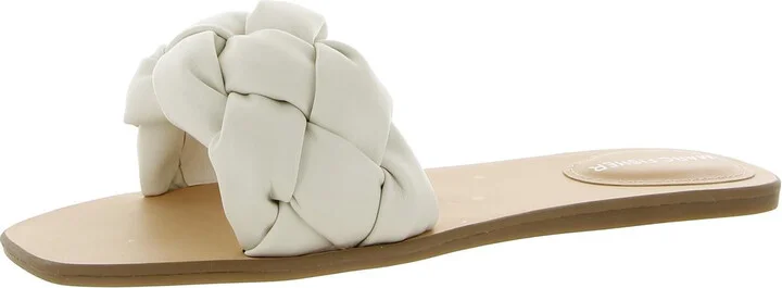 Bolier Womens Faux Leather Braided Slide Sandals