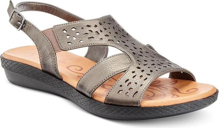 Bolt Womens Metallic Buckle Slingback Sandals