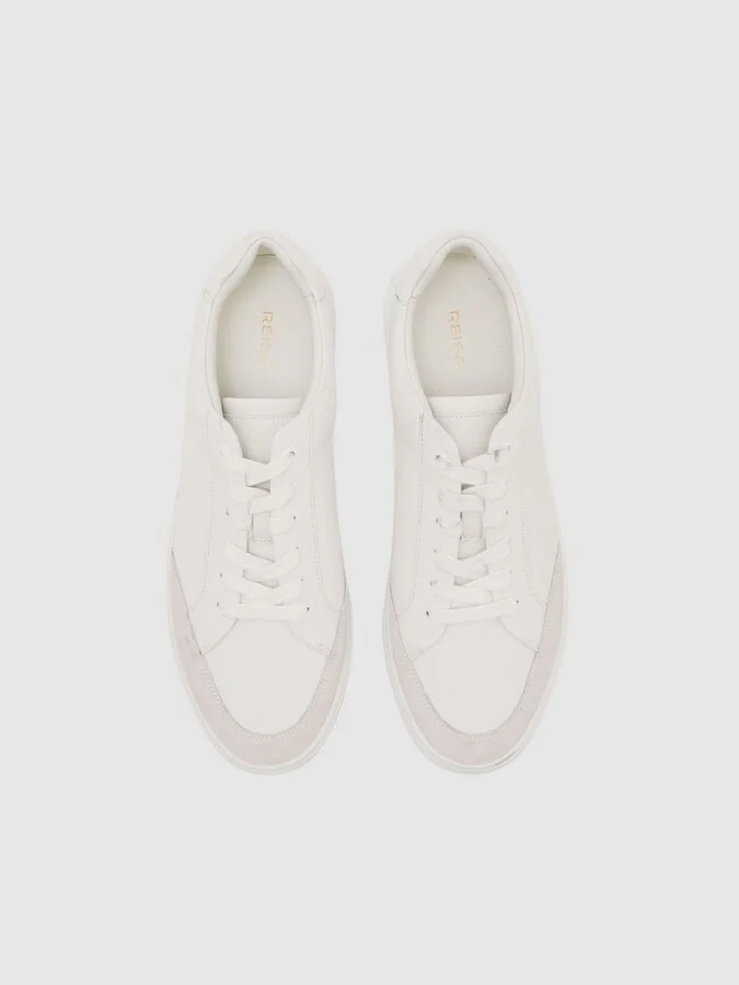 Bonded-leather Low-top Trainers - Image 3