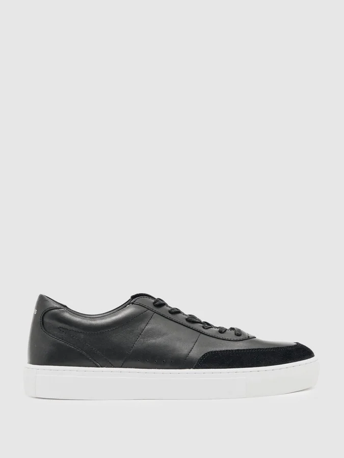 Bonded-leather Low-top Trainers