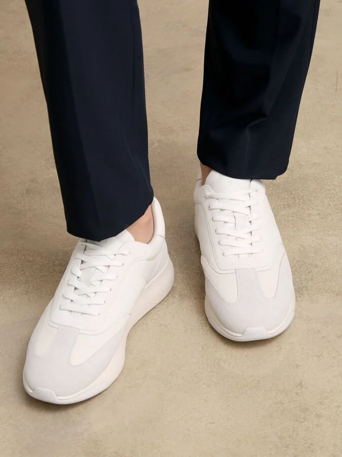 Bonded-leather Suede Running Trainers - Image 2