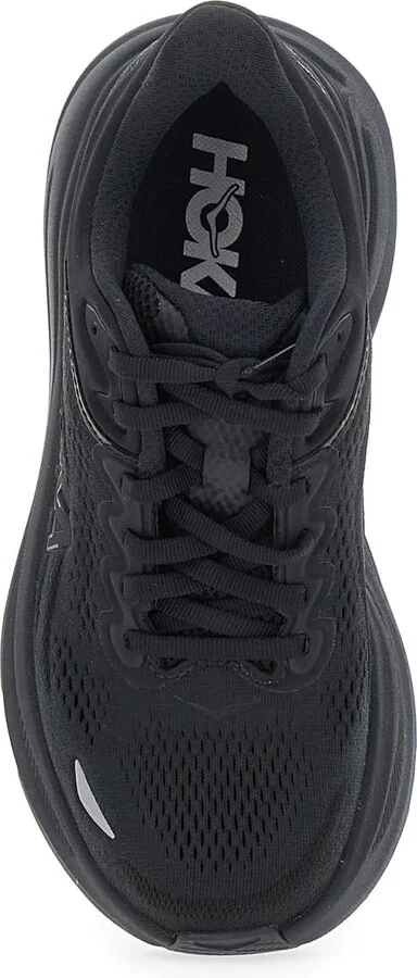 'bondi 9' Black Low Top Sneakers With Maxi Logo Lettering On The Side In Tech Fabric Unisex - Image 4