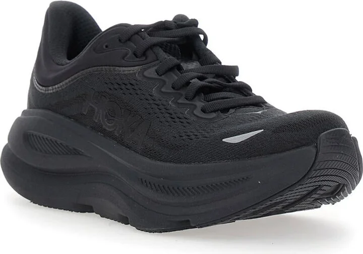 'Bondi 9' Black Low Top Sneakers With Maxi Logo Lettering On The Side In Tech Fabric Unisex - Image 2