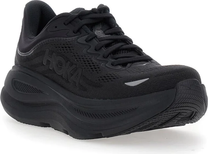 'Bondi 9' Black Low Top Sneakers With Maxi Logo Lettering On The Side In Tech Fabric Unisex - Image 2