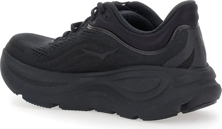 'bondi 9' Black Low Top Sneakers With Maxi Logo Lettering On The Side In Tech Fabric Unisex - Image 3