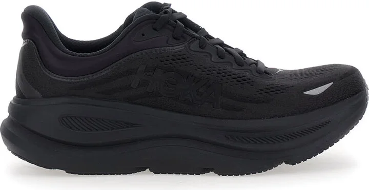 'bondi 9' Black Low Top Sneakers With Maxi Logo Lettering On The Side In Tech Fabric Unisex