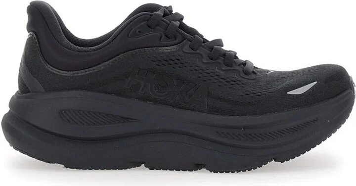 'Bondi 9' Black Low Top Sneakers With Maxi Logo Lettering On The Side In Tech Fabric Unisex