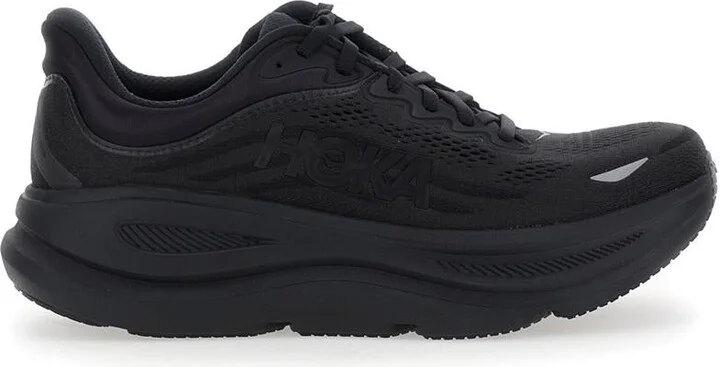 'Bondi 9' Black Low Top Sneakers With Maxi Logo Lettering On The Side In Tech Fabric Unisex