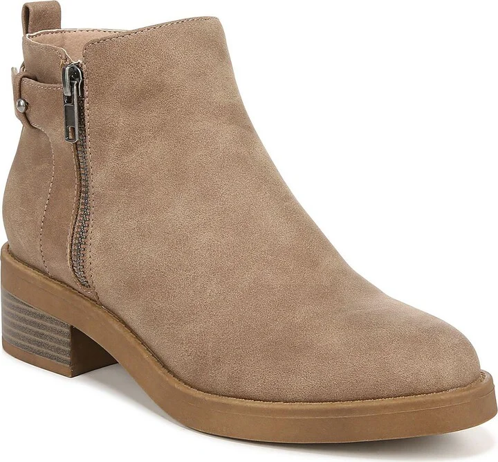 Bonus Womens Faux Leather Block Heel Ankle Boots