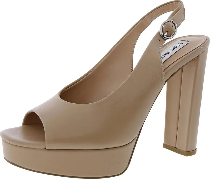 Booker Womens Buckle Leather Block Heel