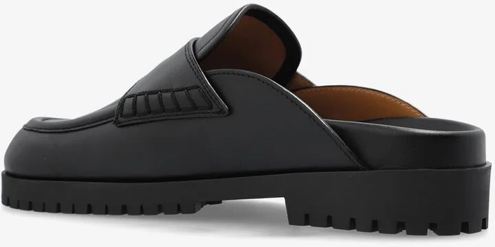 Bookish Logo Leather Flat Mules - Image 2