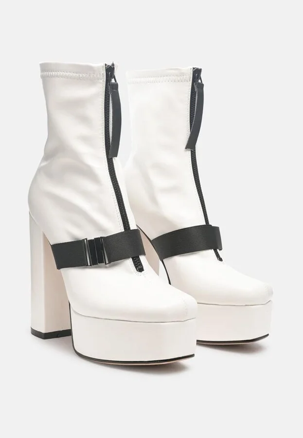 Boomer Chunky High Block Heel Boots - Image 2