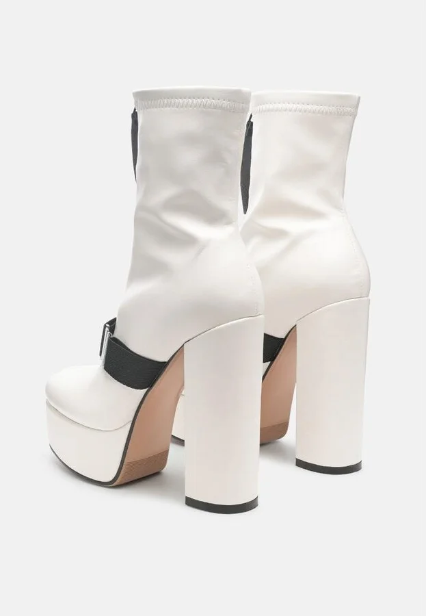 Boomer Chunky High Block Heel Boots - Image 3