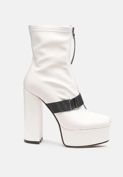 Boomer Chunky High Block Heel Boots Women