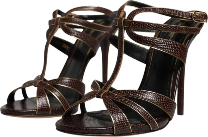Bordeaux Ankle Strap Heels Sandals Women's Shoes (Pre-Owned) - Image 3