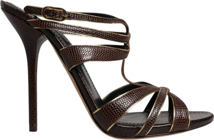 Bordeaux Ankle Strap Heels Sandals Women's Shoes (Pre-Owned)