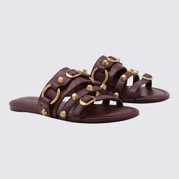 Bordeaux Leather City Flats - Image 2