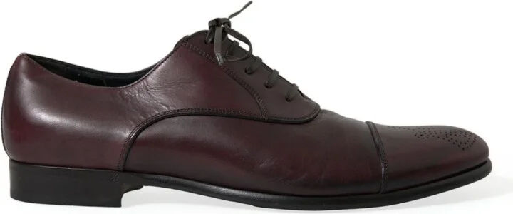 Bordeaux Leather Men Formal Derby Dress Men's Shoes