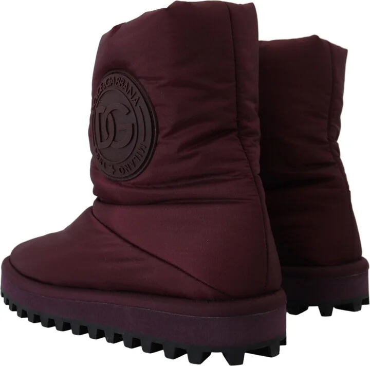 Bordeaux Nylon Boots Padded Mid Men's Shoes - Image 2