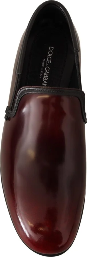 Bordeaux Patent Leather Dress Loafers Men's Shoes - Image 3