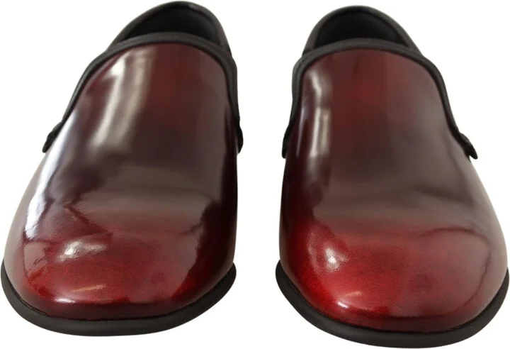 Bordeaux Patent Leather Dress Loafers Men's Shoes - Image 4