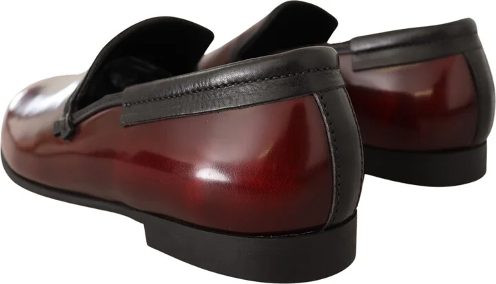 Bordeaux Patent Leather Dress Loafers Men's Shoes - Image 6