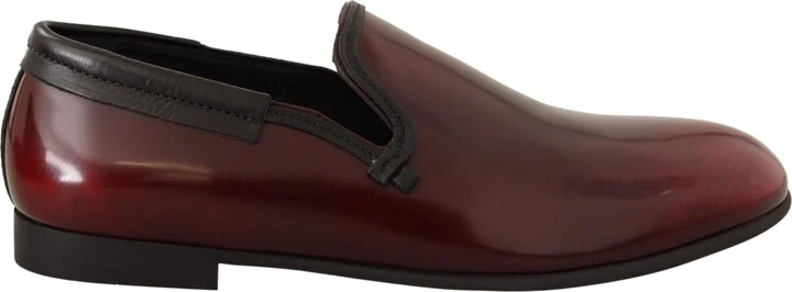 Bordeaux Patent Leather Dress Loafers Men's Shoes