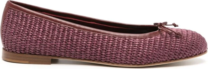 Bordeaux Red Woven Ballerina Shoes
