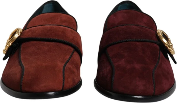 Bordeaux Suede Loafers Formal Men Dress Men's Shoes (Pre-Owned) - Image 2