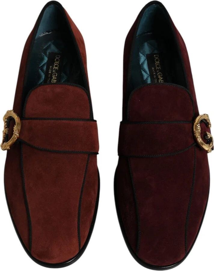 Bordeaux Suede Loafers Formal Men Dress Men's Shoes (Pre-Owned) - Image 3