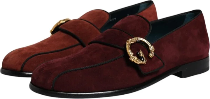 Bordeaux Suede Loafers Formal Men Dress Men's Shoes (Pre-Owned) - Image 4