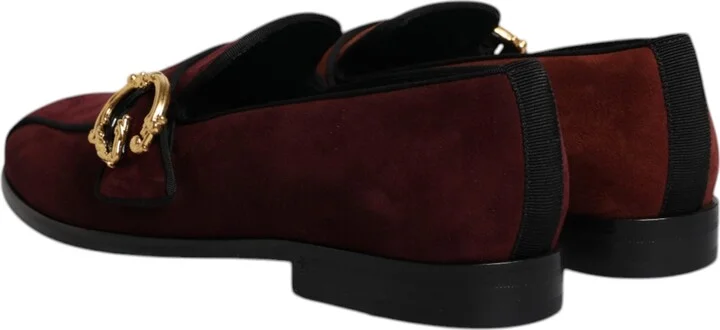 Bordeaux Suede Loafers Formal Men Dress Men's Shoes (Pre-Owned) - Image 5