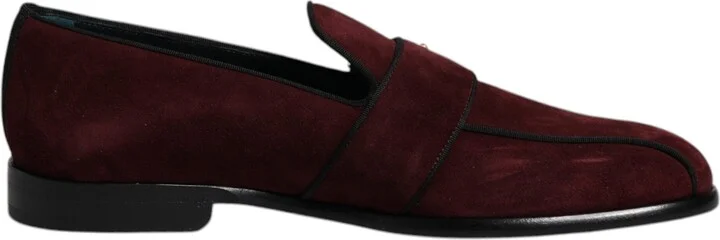 Bordeaux Suede Loafers Formal Men Dress Men's Shoes (Pre-Owned)