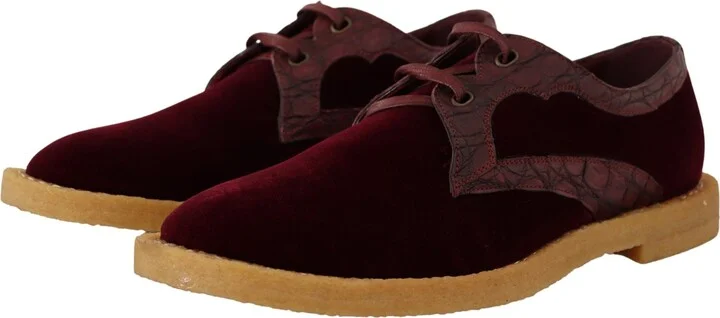 Bordeaux Velvet Exotic Leather Men's Shoes - Image 2