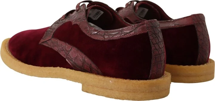 Bordeaux Velvet Exotic Leather Men's Shoes - Image 3
