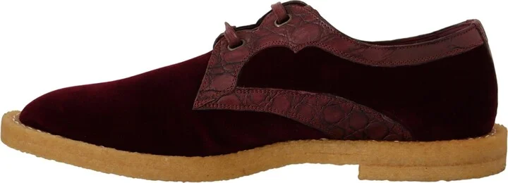 Bordeaux Velvet Exotic Leather Men's Shoes - Image 4