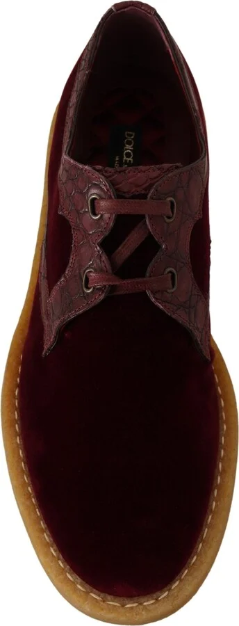 Bordeaux Velvet Exotic Leather Men's Shoes - Image 6