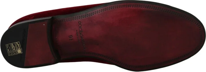 Bordeaux Velvet Loafers Gun Horseshoe Men's Shoes - Image 4